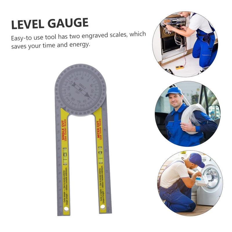 Folding Ruler Protractor Set Plastic Miter Angle Tool for Carpentry Woodworking - Image 4